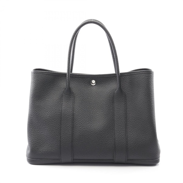 HERMES Garden Party PM Steeple Cadrege Tote Bag Negonda leather Black Used T SHW
