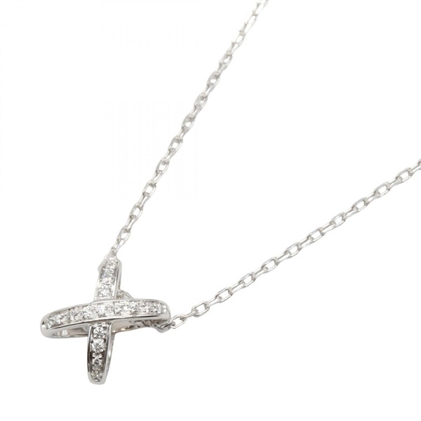 Chaumet Jeus de Liens Diamond cross Necklace 18KWG White Gold Used