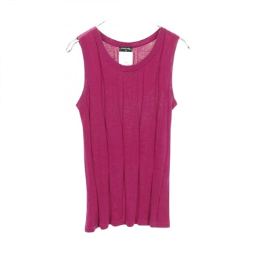 CHANEL COCO Mark Sleeveless tops Knitwear vest D43351K04413 cotton Purple #36 CC