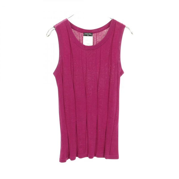 CHANEL COCO Mark Sleeveless tops Knitwear vest D43351K04413 cotton Purple #36 CC
