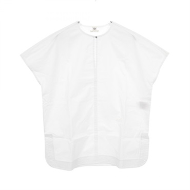 HERMES Blouse shirts tops French sleeves cotton White Used Women #38