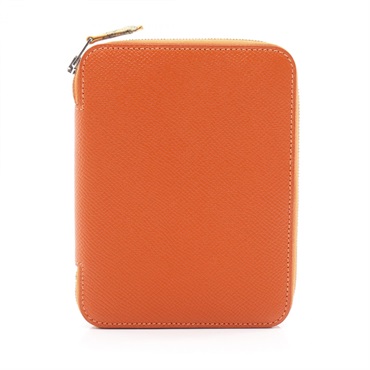 HERMES Azap Agenda Silkin Notebook cover Epsom leather Orange poppy Used T SHW