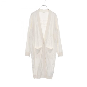 HERMES L'Instruction du Roy long cardigan knitwear silk cotton White Used #36