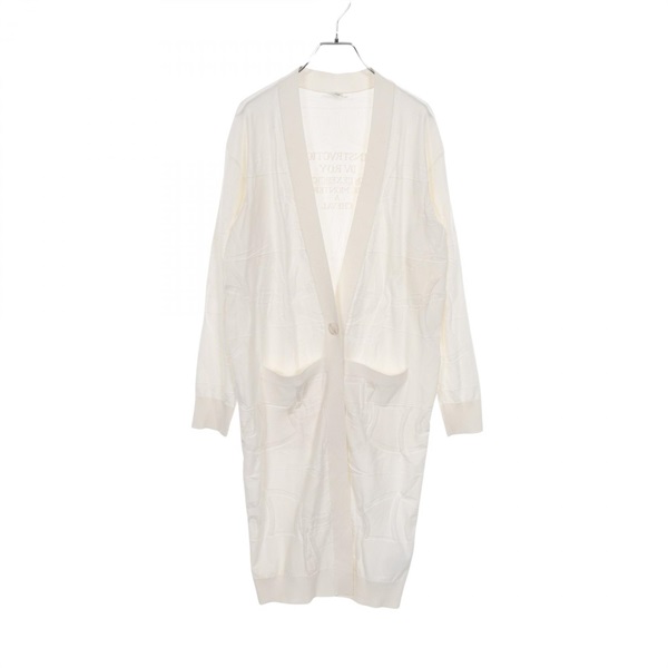 HERMES L'Instruction du Roy long cardigan knitwear silk cotton White Used #36