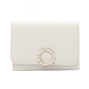 BVLGARI Bulgari Bulgari Card Case 30420 leather White Used Women logo