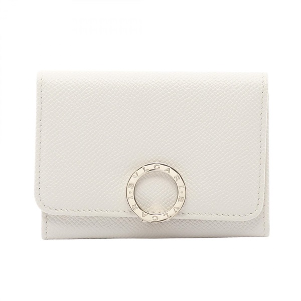 BVLGARI Bulgari Bulgari Card Case 30420 leather White Used Women logo
