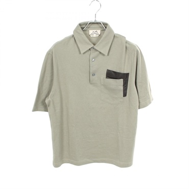 HERMES Polo shirt Tops cotton cashmere Khaki Used mens size S