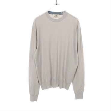 HERMES Knitwear sweater wool Gray Used mens size S