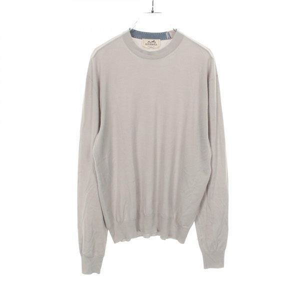 HERMES Knitwear sweater wool Gray Used mens size S