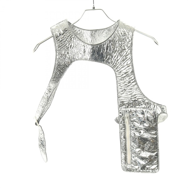 LOUIS VUITTON Mid layer Vest leather Silver Used mens size S