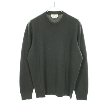 HERMES Chaine d'Ancre knit Pullover Sweater cashmere Green Used mens #XL