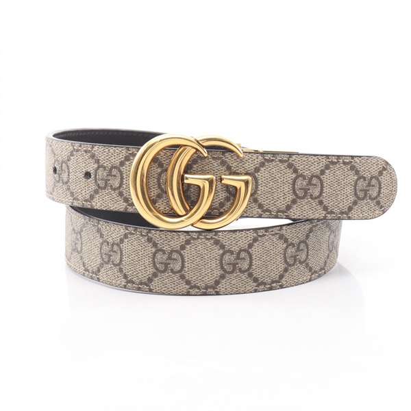 GUCCI GG Marmont GG Supreme belt 85cm ceinture 659417 PVC Beige Used Women