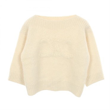 CELINE Triomphe Sweater 2AC99309T wool cashmere alpaca White Used Women size S