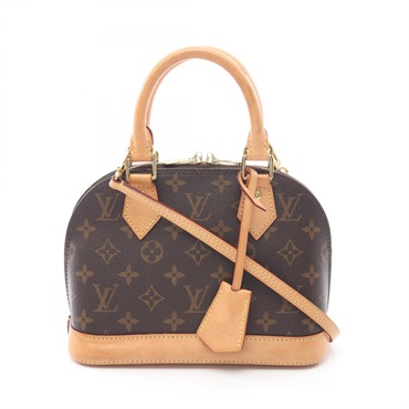 LOUIS VUITTON Alma BB Shoulder Handbag M53152 Monogram canvas leather Brown Used