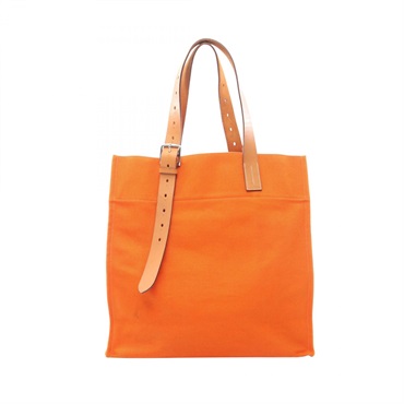 HERMES Etriviere Shopping Tote shoulder Bag N Toile Goeland Hunter Orange SHW