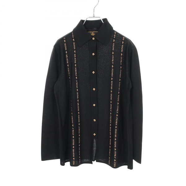 FENDI cardigan knitwear #40 wool Black Used Women