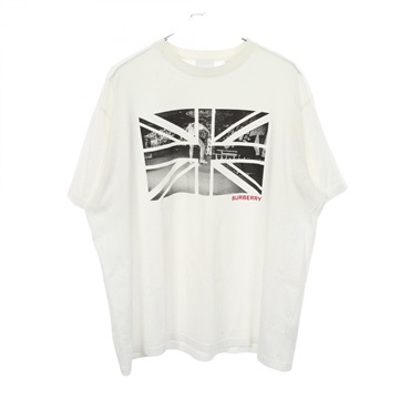 BURBERRY Print Short sleeve T-shirt 8016702 cotton White Black #L Used mens