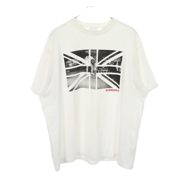 BURBERRY Print Short sleeve T-shirt 8016702 cotton White Black #L Used mens