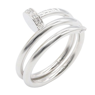 CARTIER Juste un Clou Double Diamond Ring 18KWG Gold Used women US size 5 #49