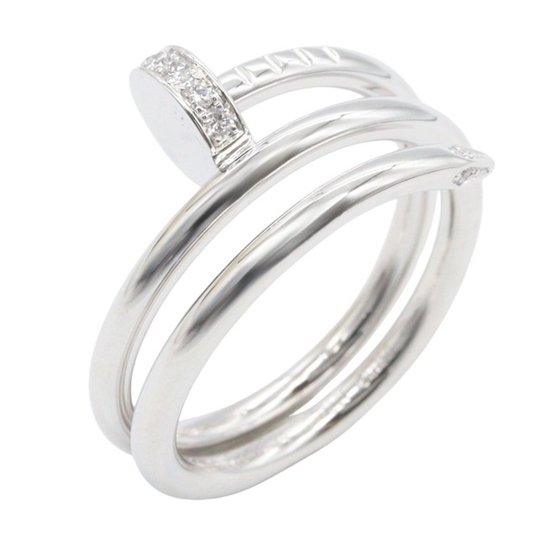 CARTIER Juste un Clou Double Diamond Ring 18KWG Gold Used women US size 5 #49