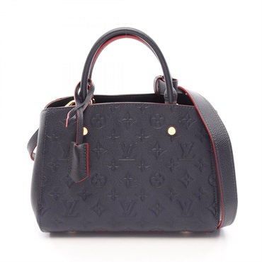 LOUIS VUITTON Montaigne BB Crossbody Handbag M42747 leather Marine Rouge Used LV