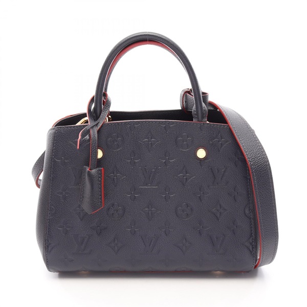 LOUIS VUITTON Montaigne BB Crossbody Handbag M42747 leather Marine Rouge Used LV
