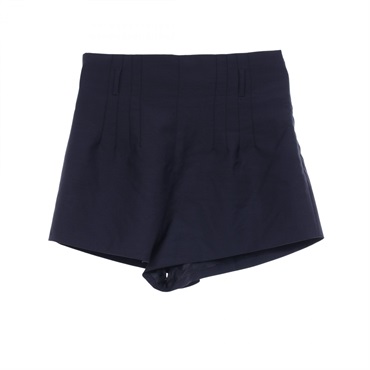 PRADA Short Pants P2051H wool Moheya Navy Used Women #40S