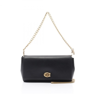 COACH Chain Shoulder Bag 43022 leather Black Used Women GHW