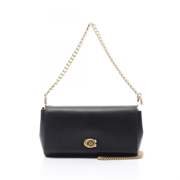 COACH Chain Shoulder Bag 43022 leather Black Used Women GHW