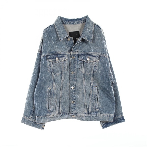 MARC JACOBS Crystal Denim Big Trucker Jacket 2S4RJC005D08 cotton Blue Women #XS