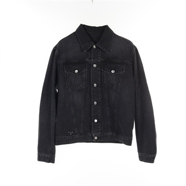 PRADA Denim Jacket #XL blouson GEB227 cotton Black Used mens