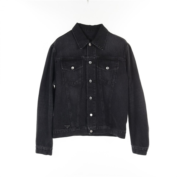 PRADA Denim Jacket #XL blouson GEB227 cotton Black Used mens