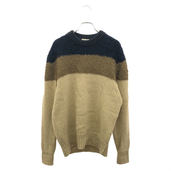 MONCLER Pullover Sweater Knit Navy Beige Alpaca knit Nylon Navy #S Used Women