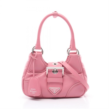 PRADA MOON 2way Shoulder Handbag 1BA381 leather Pink Used Women