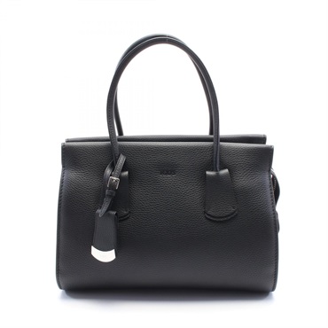 TOD'S Note Hand Tote Bag leather Black Used Women