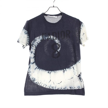 Christian Dior J'ADIOR Tie-dye T-shirt 043T03TA447 cotton Navy White Women #S