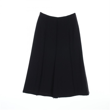 HERMES Sellier button skirt wool Navy Used Women size 34