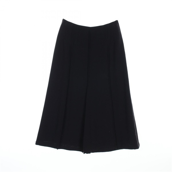 HERMES Sellier button skirt wool Navy Used Women size 34