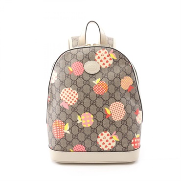 GUCCI Les Pommes Apple & Heart GG Supreme Rucksack Backpack 552884 Canvas Beige