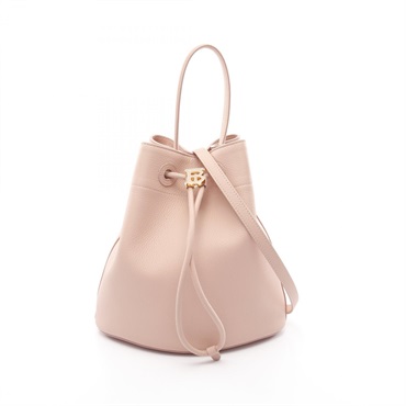 BURBERRY TB Bucket Small 2way shoulder Handbag leather Pink Used crossbody women