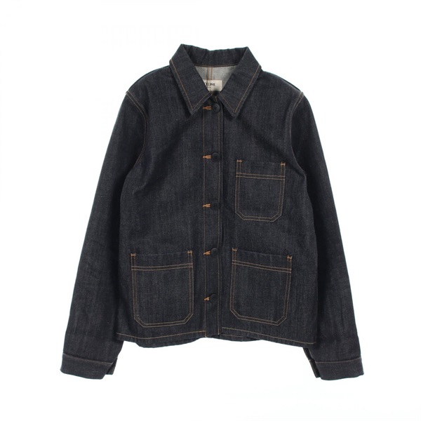 CELINE Denim Jacket S size blouson cotton Blue Used Women