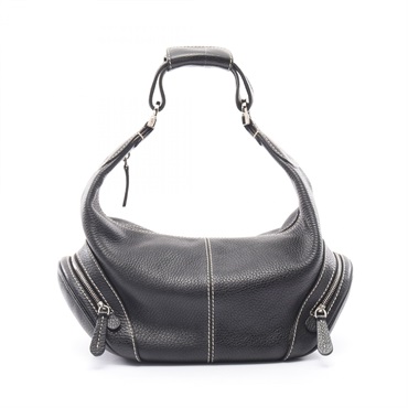 TOD'S Gommino Shoulder Bag leather Black Used Women