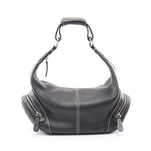 TOD'S Gommino Shoulder Bag leather Black Used Women