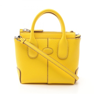 TOD'S Di  2way Shoulder Handbag leather Yellow Used Women crossbody