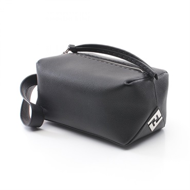 FENDI business second clutch bag 7N0149 leather Black Used