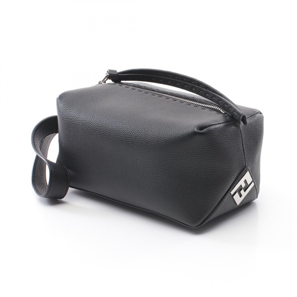 FENDI business second clutch bag 7N0149 leather Black Used