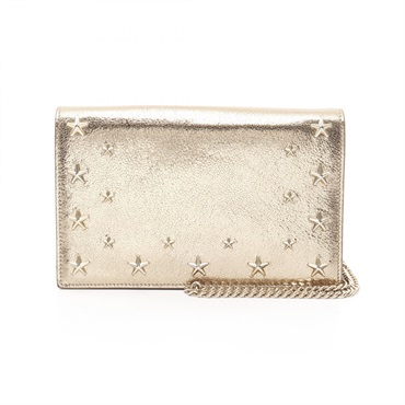 JIMMY CHOO Chain Shoulder Bag crossbody leather Gold Used Women