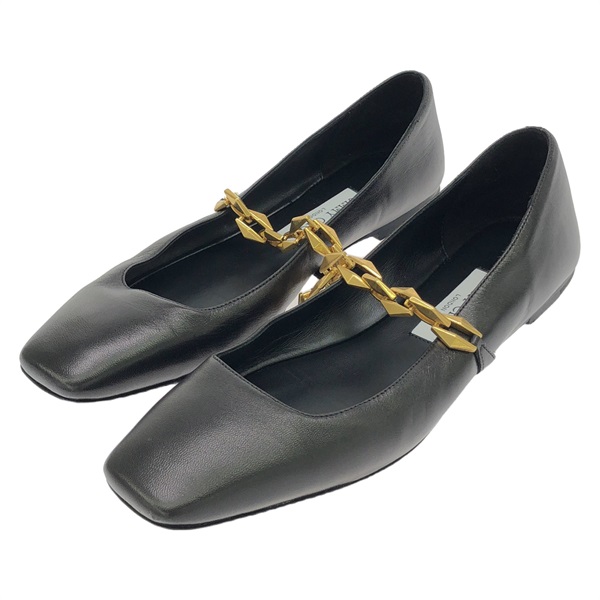 JIMMY CHOO Diamond Tilda Flats pumps Black leather Black Size 38 Used Women