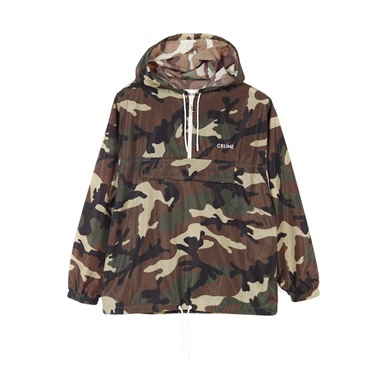 CELINE Mountain Hoodie #36 jacket 2W388479N Nylon Black Brown Khaki Used