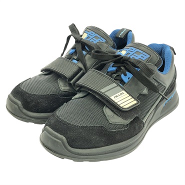 PRADA sneakers shoes leather Black Used mens #6 1/2